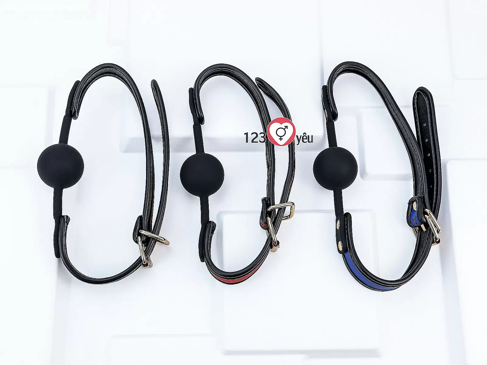 Đồ chơi bạo dâm khoá miệng silicon da 3 màu Luxury Fetish