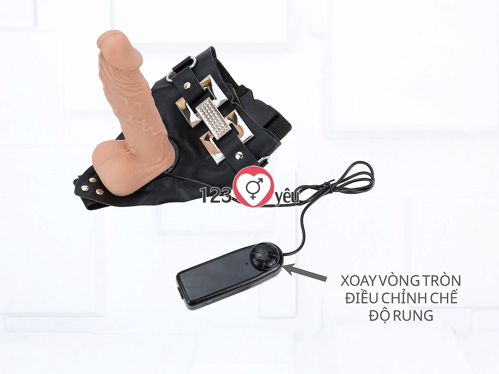 Dương vật giả có dây đeo Ultra Passionate có rung cho LES