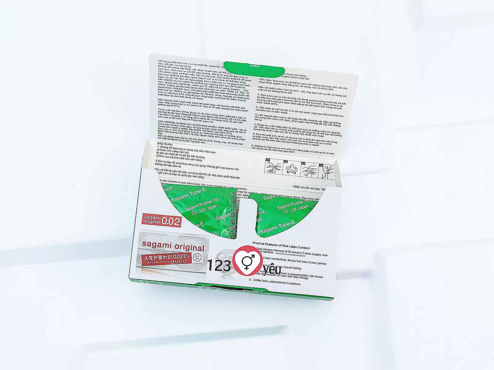 Bao cao su có gai Nhật Bản Sagami Xtreme Green Siêu Mỏng 10 bao