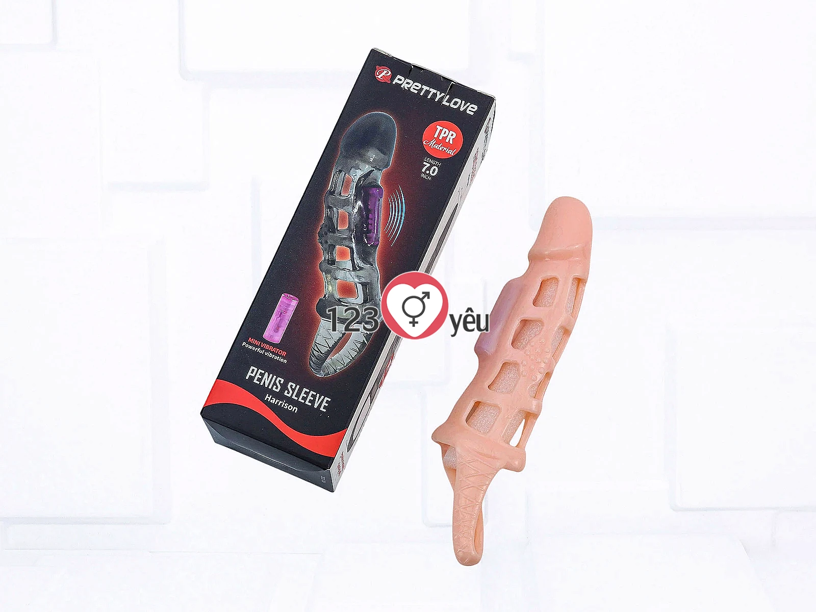 Bao cao su donzen lưới Pretty Love có quai đeo thân rung