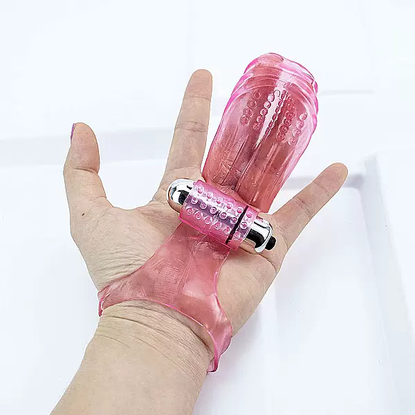 Bao silicone có rung đeo ngón tay kích thích vùng kín