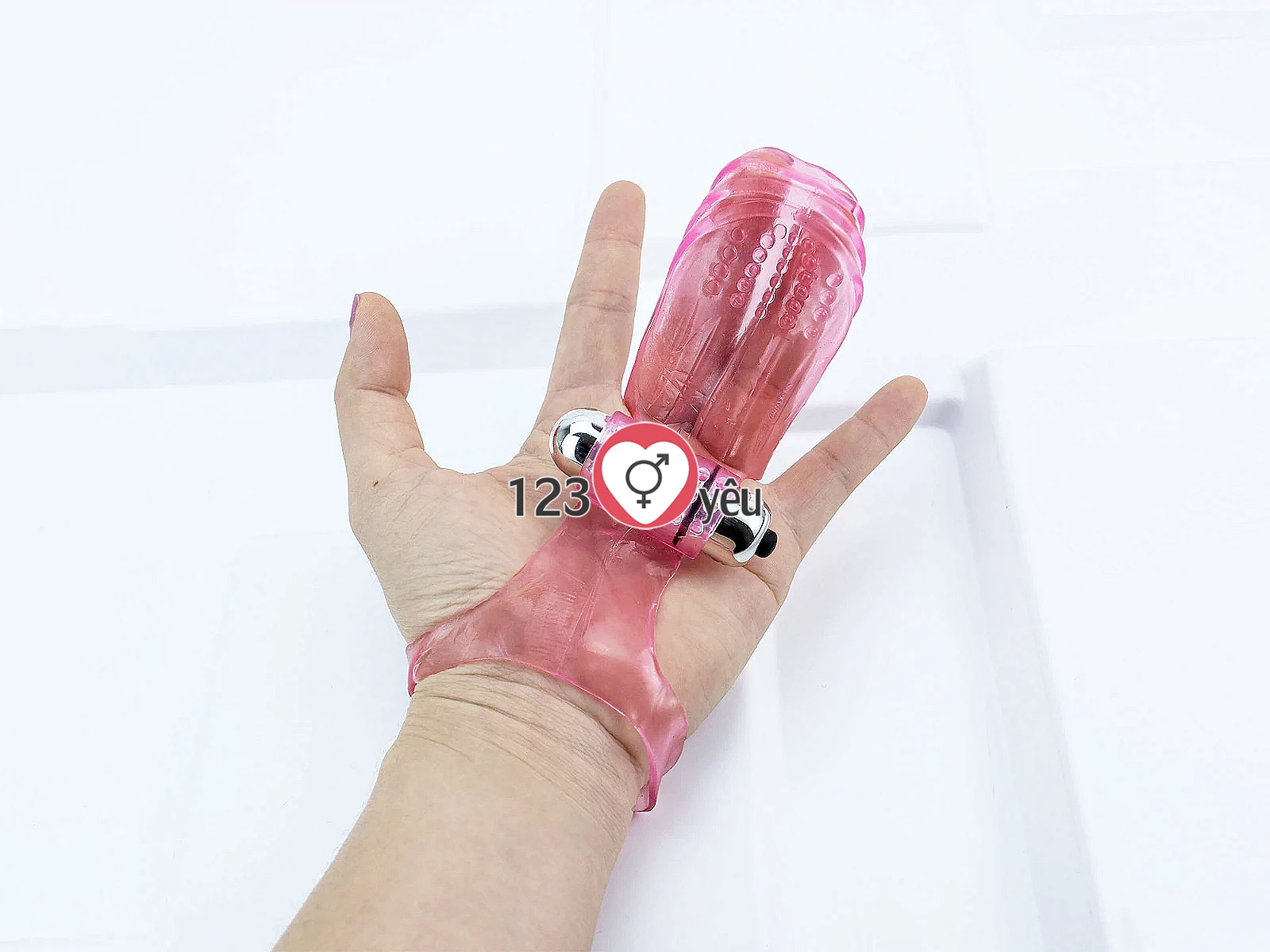 Bao silicone có rung đeo ngón tay kích thích vùng kín