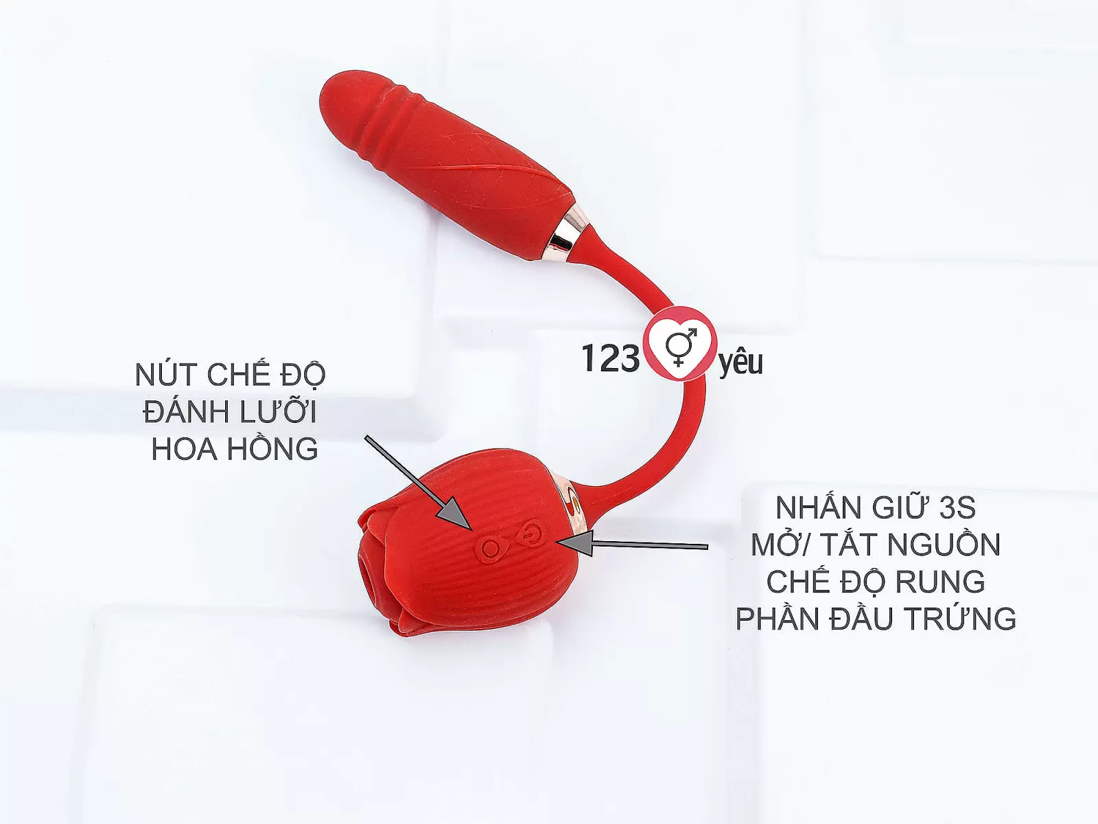 Thanh Lý - Trứng rung hoa hồng hai đầu hoạt động bình thường, lưỡi rung chập chờn