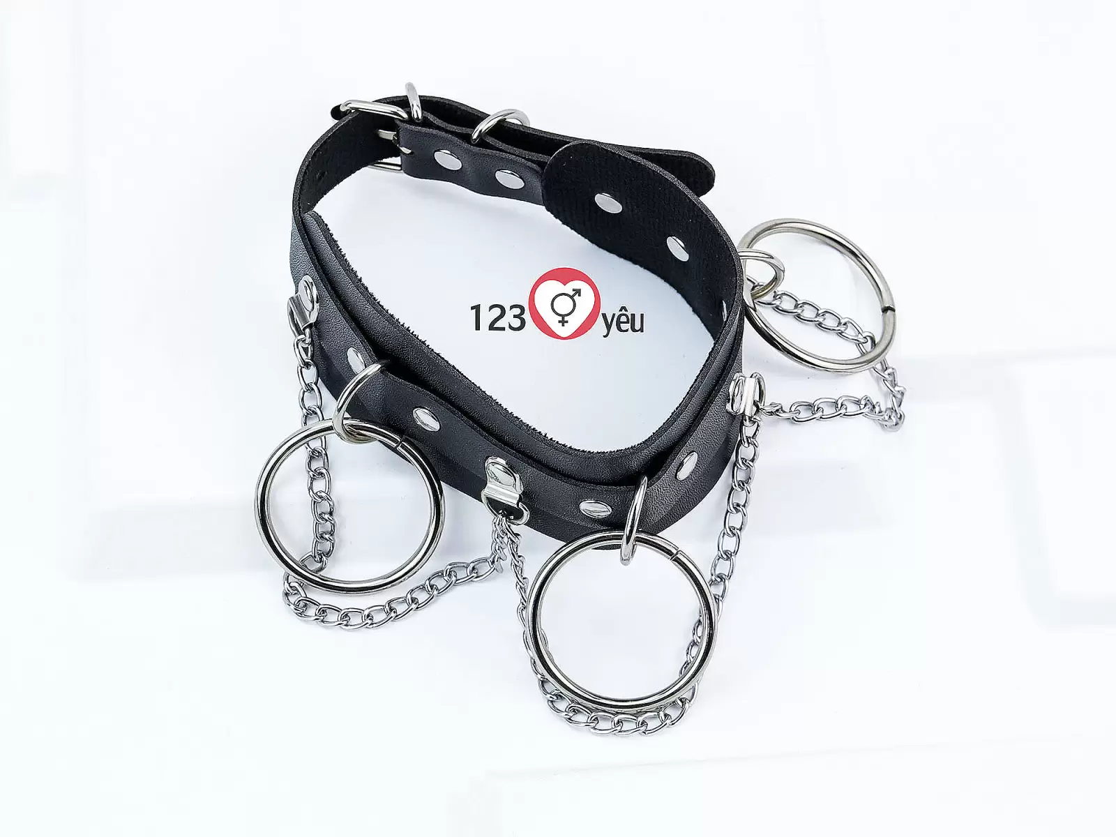 Vòng cổ da inox bạo dâm phong cách BDSM quyến rũ