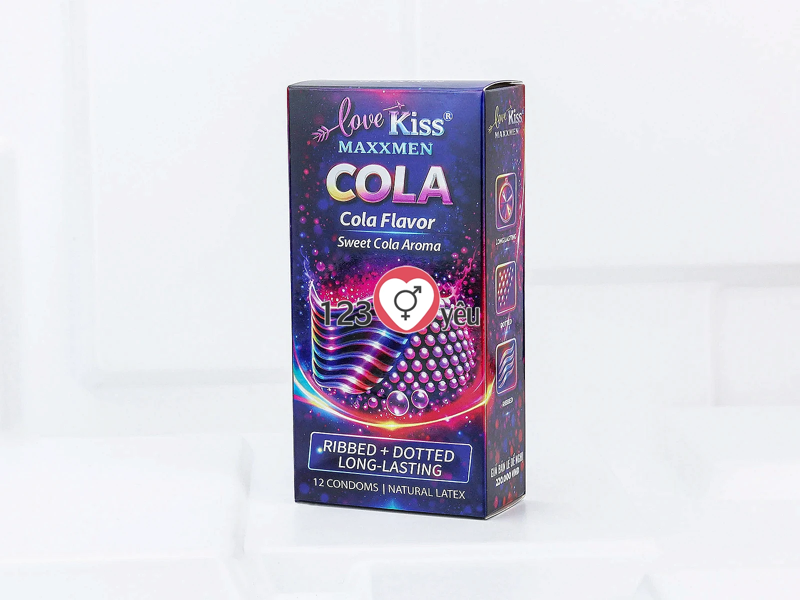 Bao cao su Love Kiss Maxxmen Cola gân nổi kết hợp chấm gai, hỗ trợ kéo dài thời gian