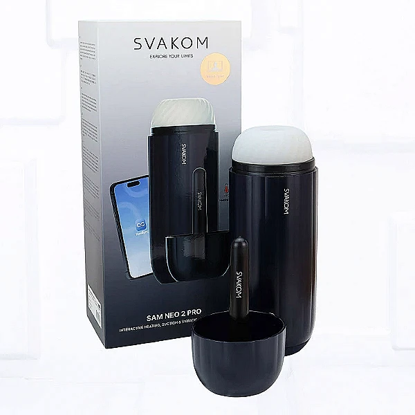 Máy thủ dâm âm đạo giả tự động Svakom Sam Neo 2 Pro phát nhiệt kết nối điều khiển toàn cầu