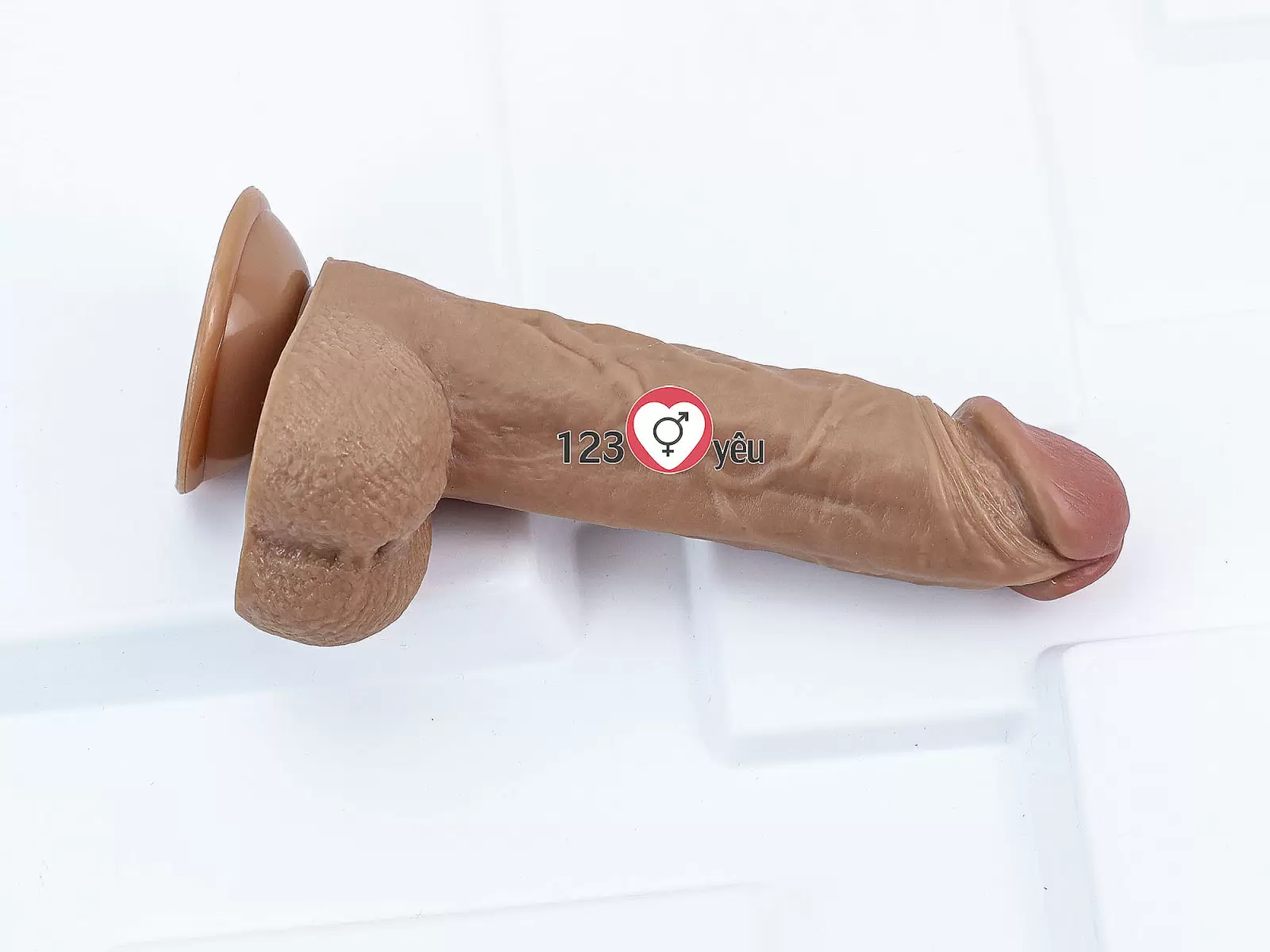 Dương vật giả có đế da nâu hàng khủng