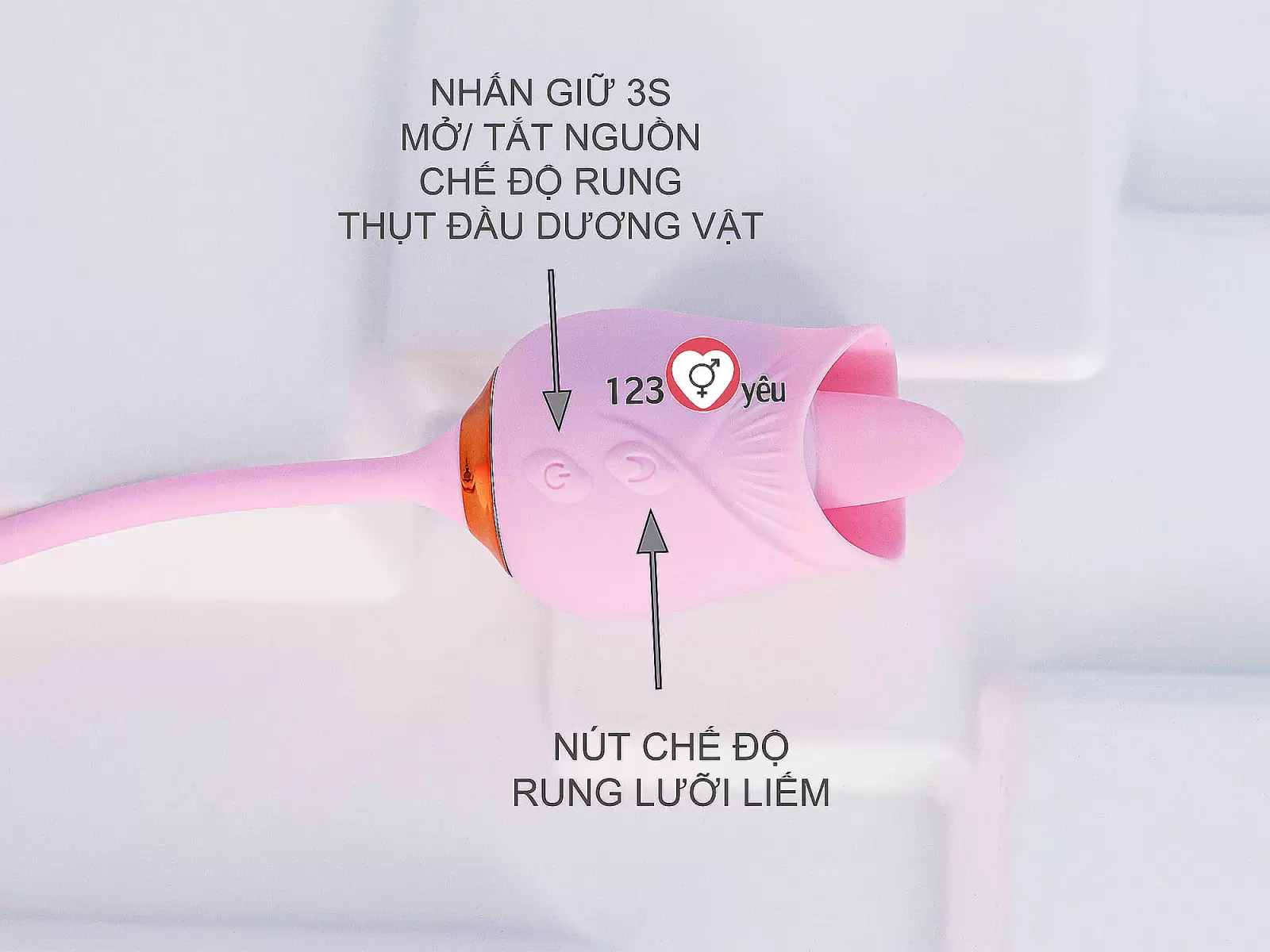 Trứng rung tình yêu hoa hồng hai đầu rung lưỡi liếm