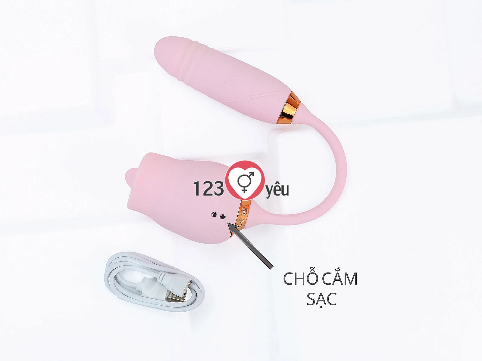 Trứng rung tình yêu hoa hồng hai đầu rung lưỡi liếm