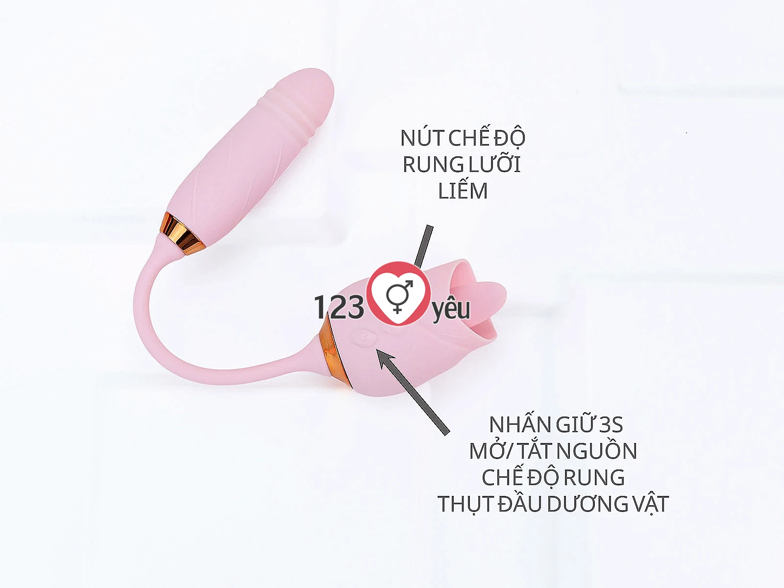 Trứng rung tình yêu hoa hồng hai đầu rung lưỡi liếm