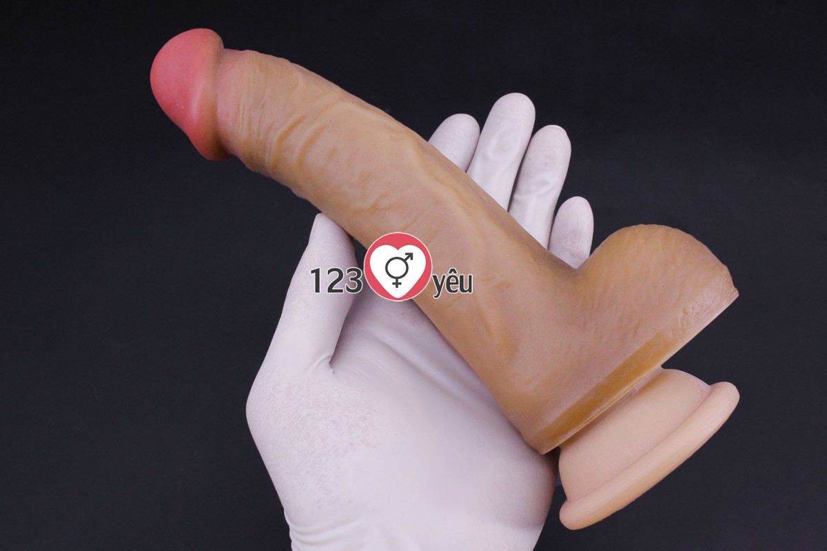 Dương vật giả có đế da nâu Nature Cock 8 inch mềm mại nhập khẩu USA 2