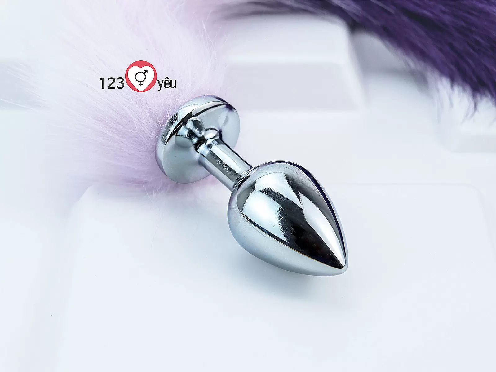 Đồ chơi kích hậu đuôi chồn tím inox loại tốt