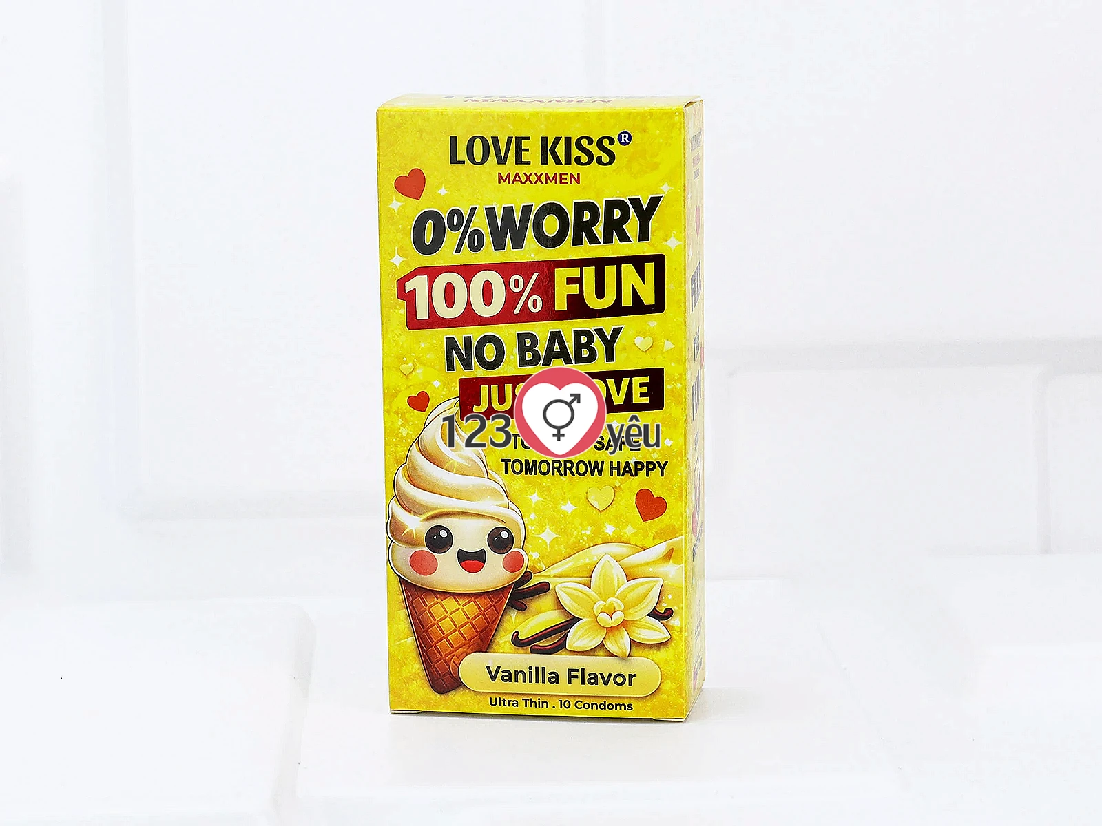 Bao cao su LOVE KISS Vanilla Flavor siêu mỏng hương vani ngọt ngào