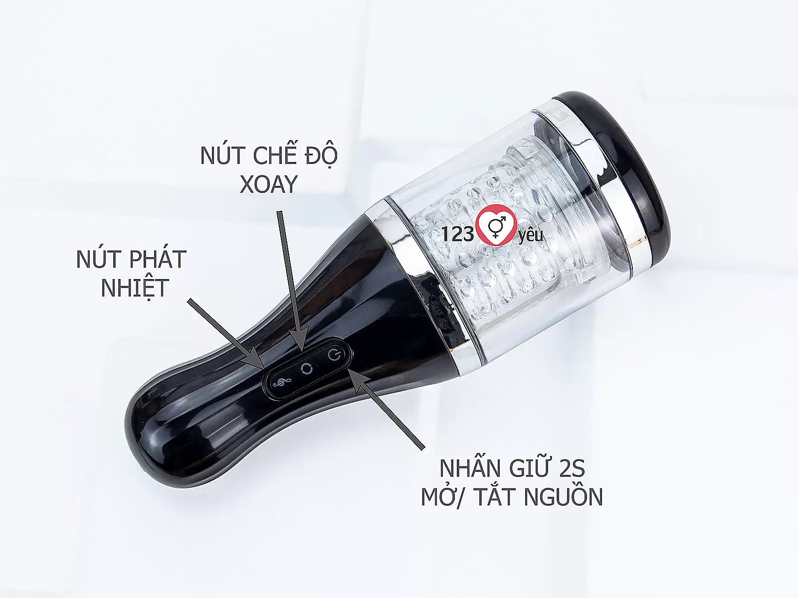 Âm đạo giả Dibe cầm tay xoay, phát âm thanh