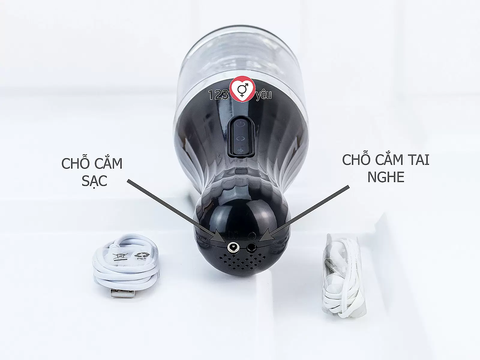 Âm đạo giả Dibe cầm tay xoay, phát âm thanh