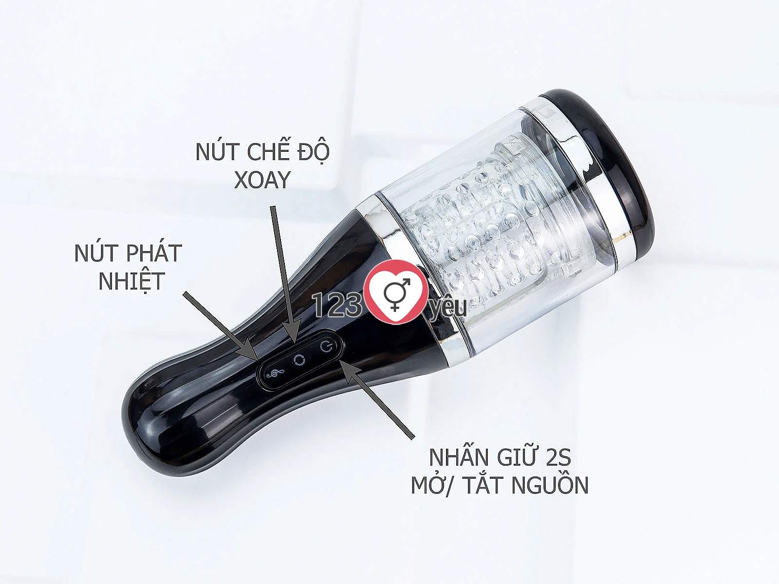 Âm đạo giả Dibe cầm tay xoay, phát âm thanh