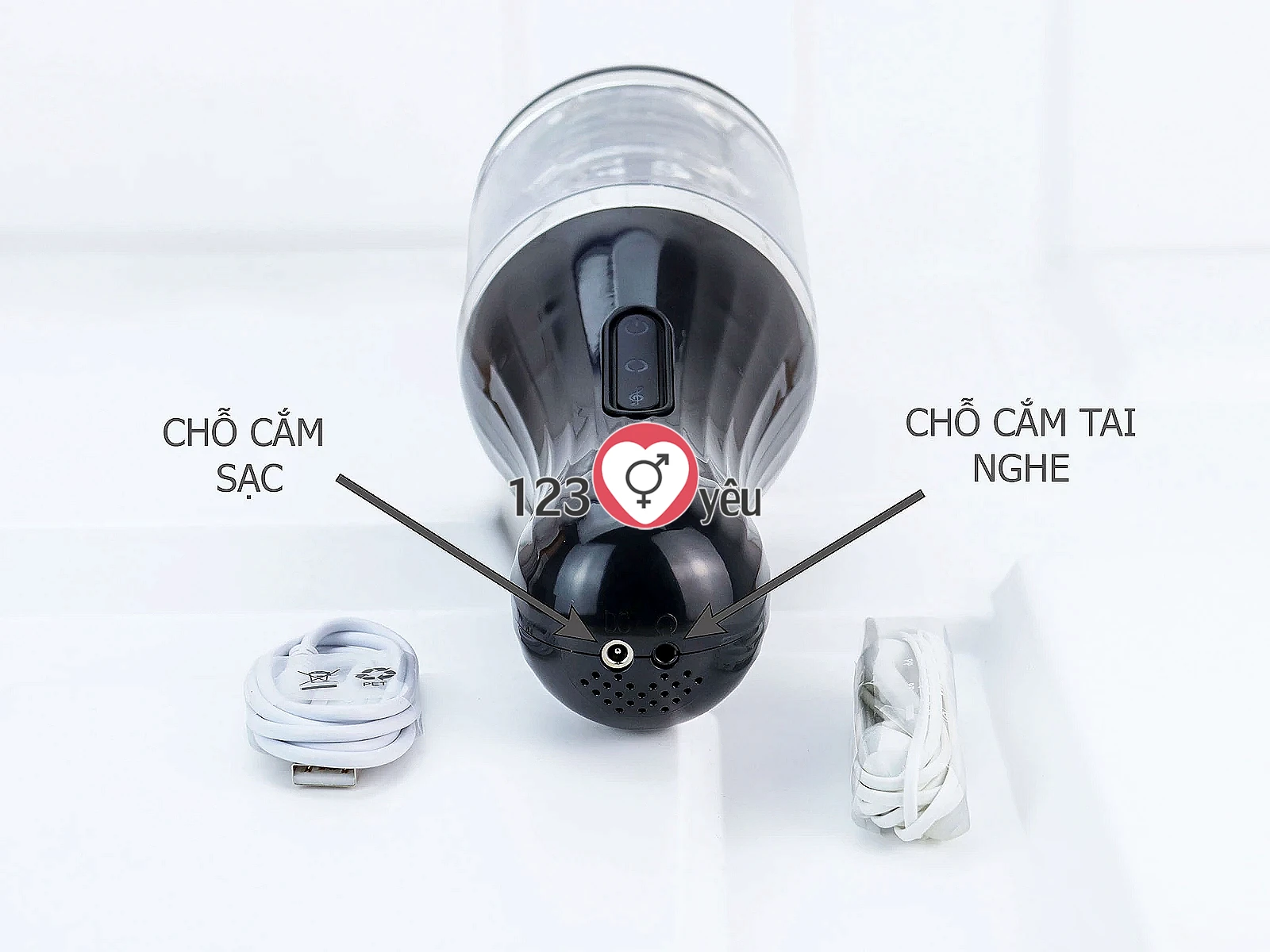 Âm đạo giả Dibe cầm tay xoay, phát âm thanh