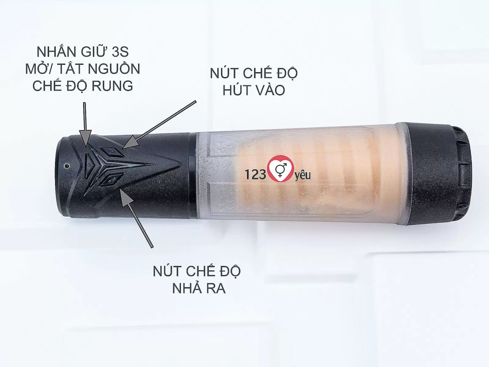 Máy tập to dương vật Powerup có miệng silicon bú mút pin sạc