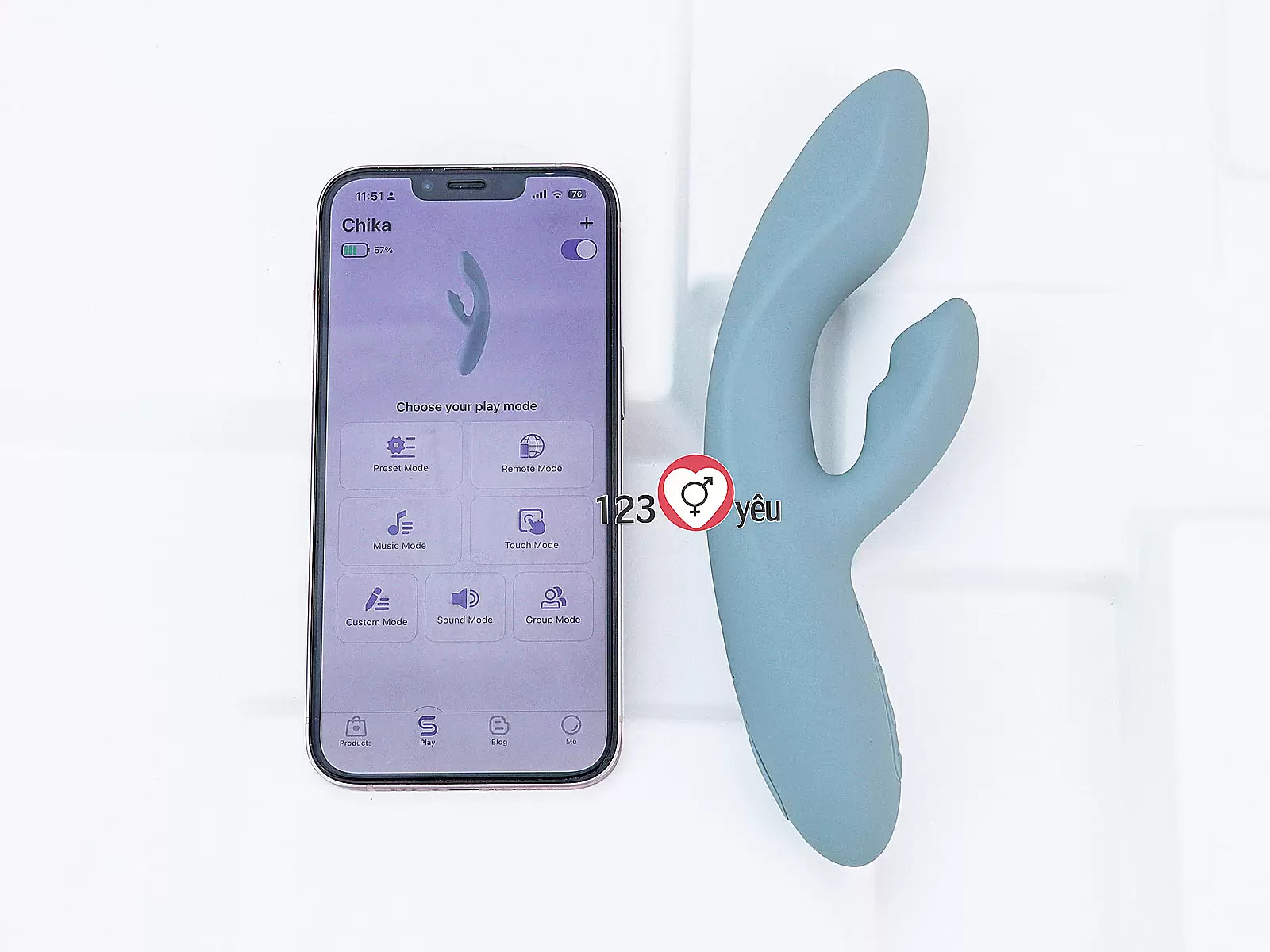 Dương vật giả đa năng rung phát nhiệt Svakom Chika