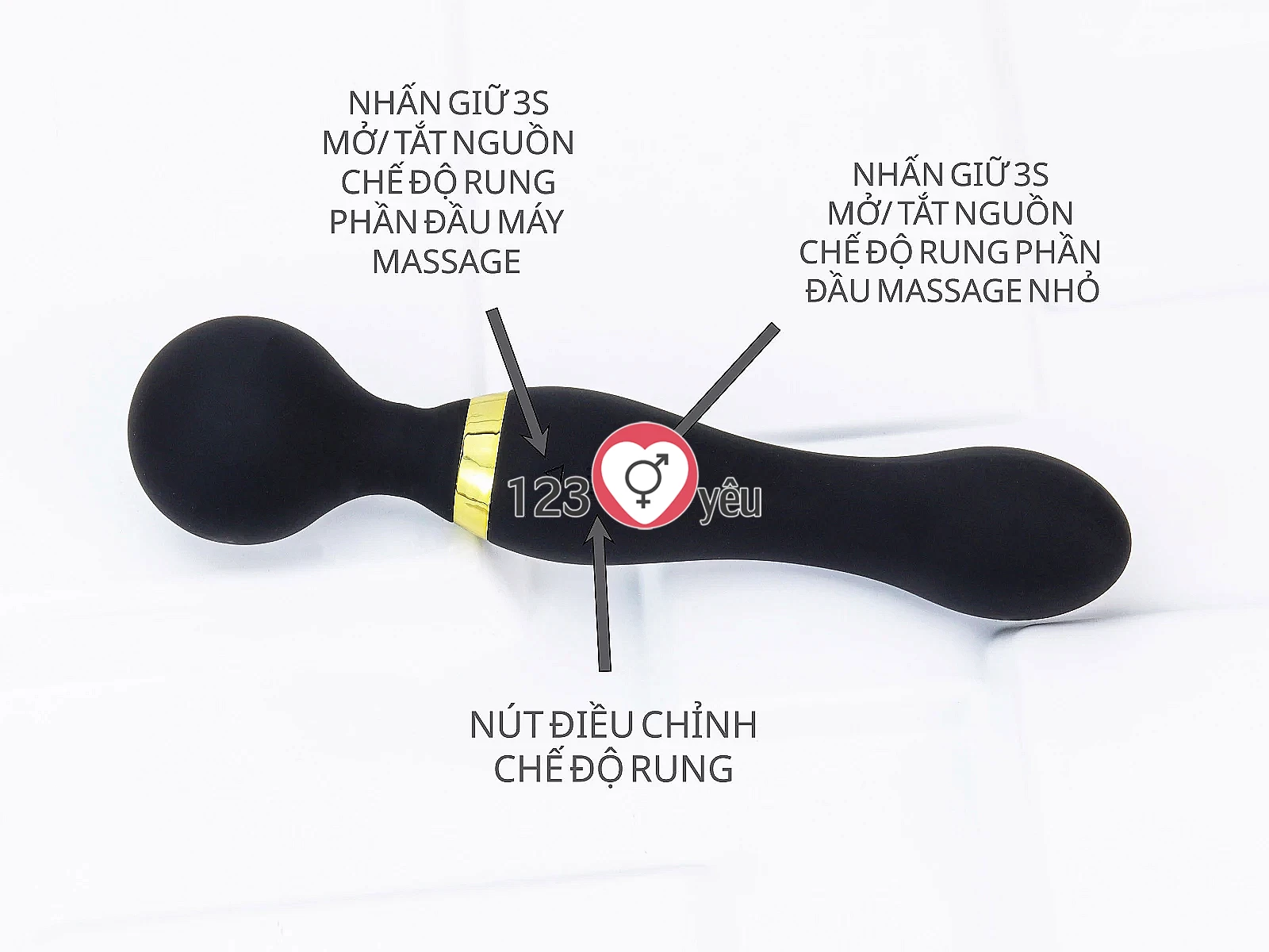 Máy massage hai đầu rung kích thích điểm G mạnh mẽ đa năng