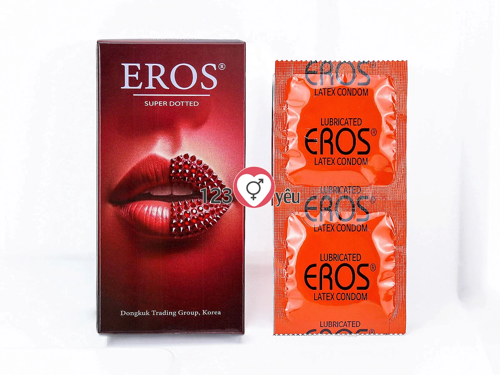 Bao cao su EROS Super Dotted tăng khoái cảm với thiết kế gai nổi độc đáo