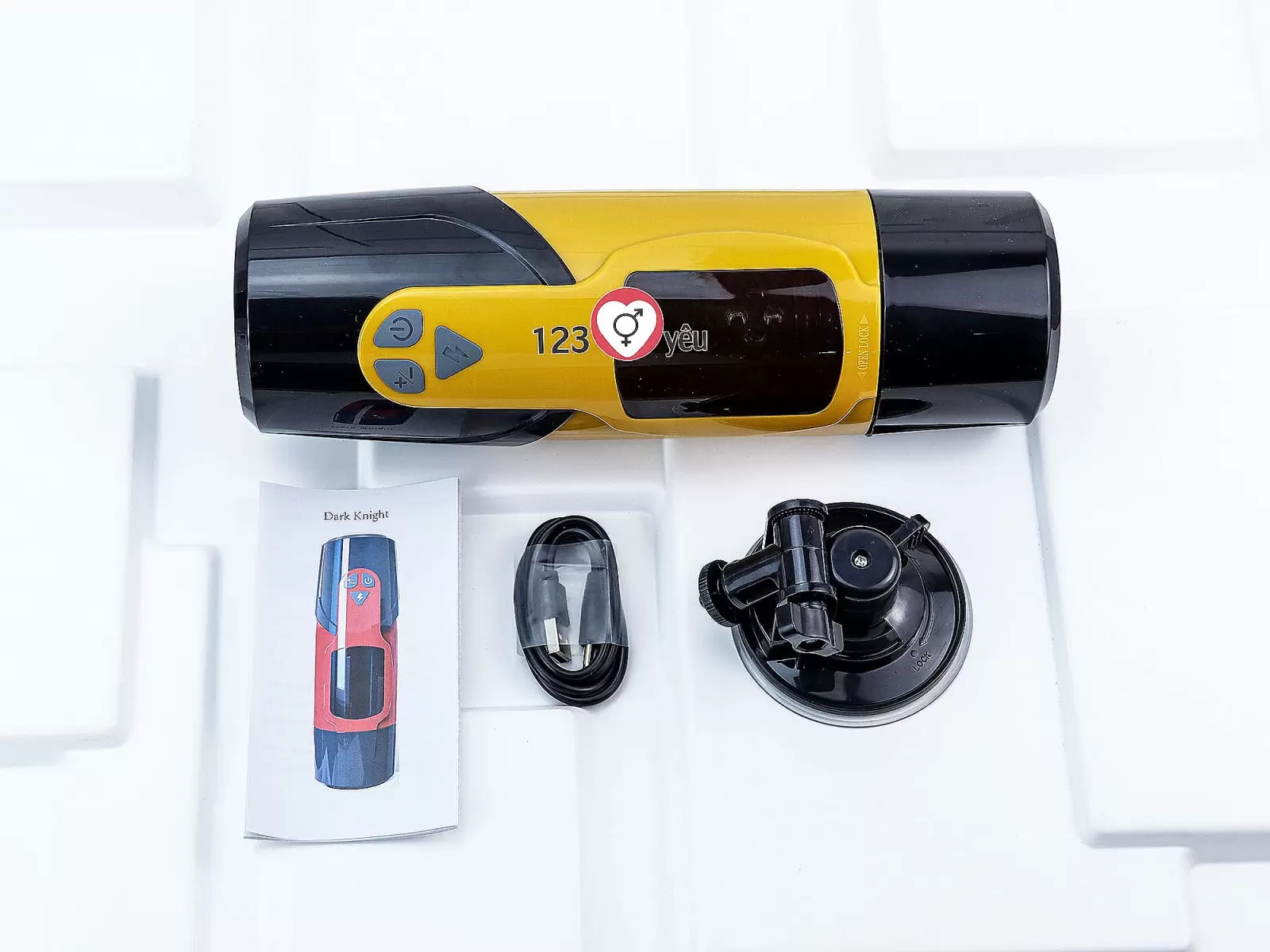 Âm đạo giả Dark Night Xoay - Thụt - Lắc Có Đế Gắn Tường