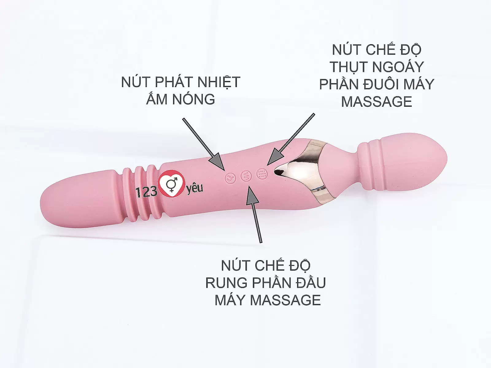 Máy massage điểm G Man Nuo phát nhiệt 2 đầu rung thụt, ngoáy pin sạc