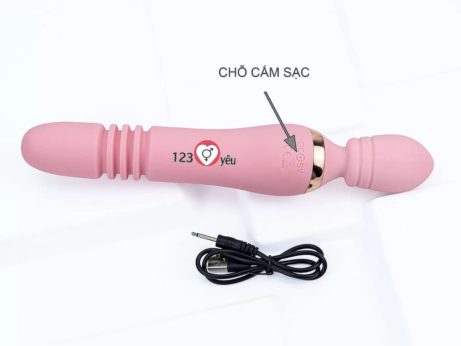 Máy massage điểm G Man Nuo phát nhiệt 2 đầu rung thụt, ngoáy pin sạc