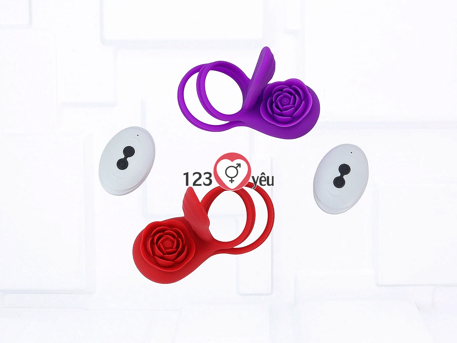 Vòng đeo dương vật Love hoa hồng có điều khiển