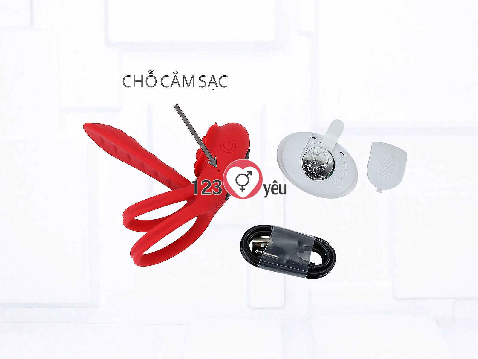 Vòng đeo dương vật Love hoa hồng có điều khiển