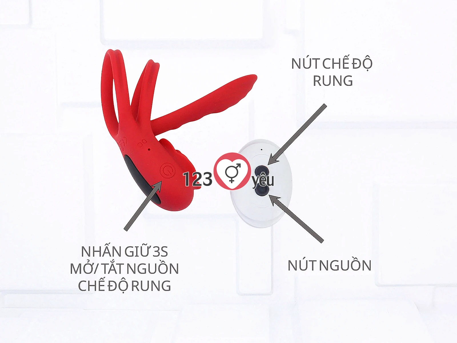 Vòng đeo dương vật Love hoa hồng có điều khiển