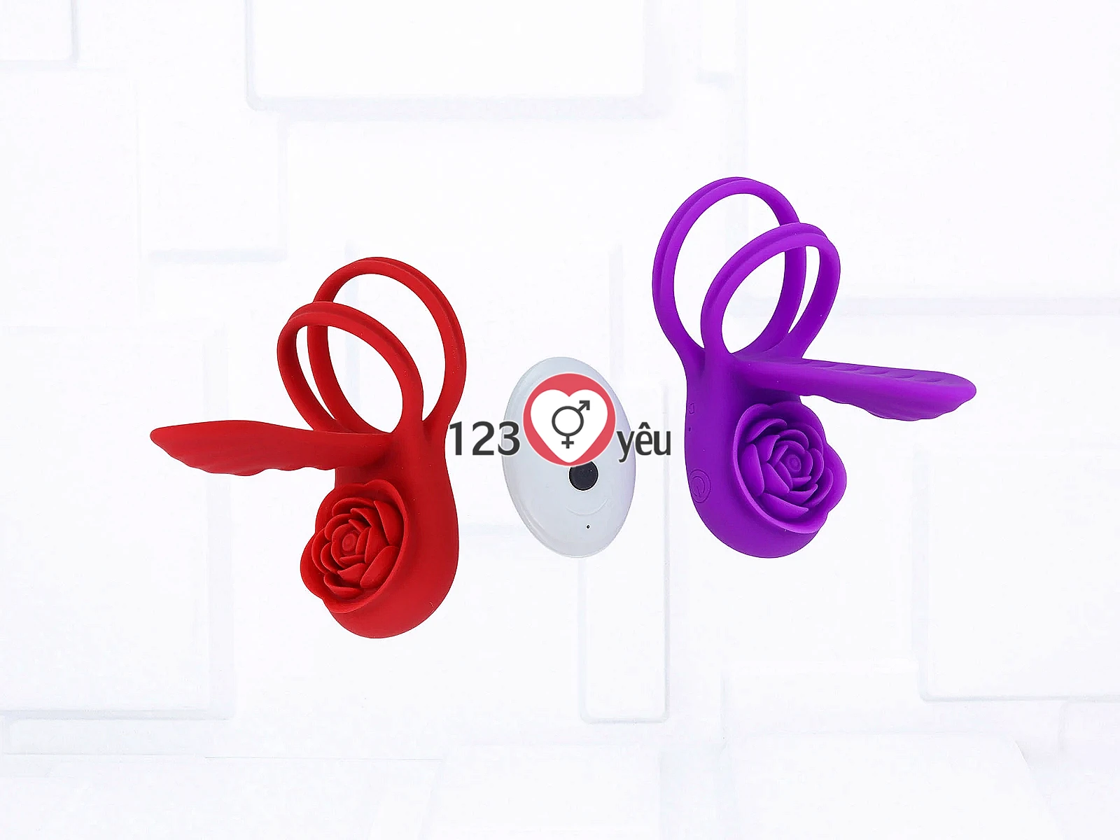 Vòng đeo dương vật Love hoa hồng có điều khiển