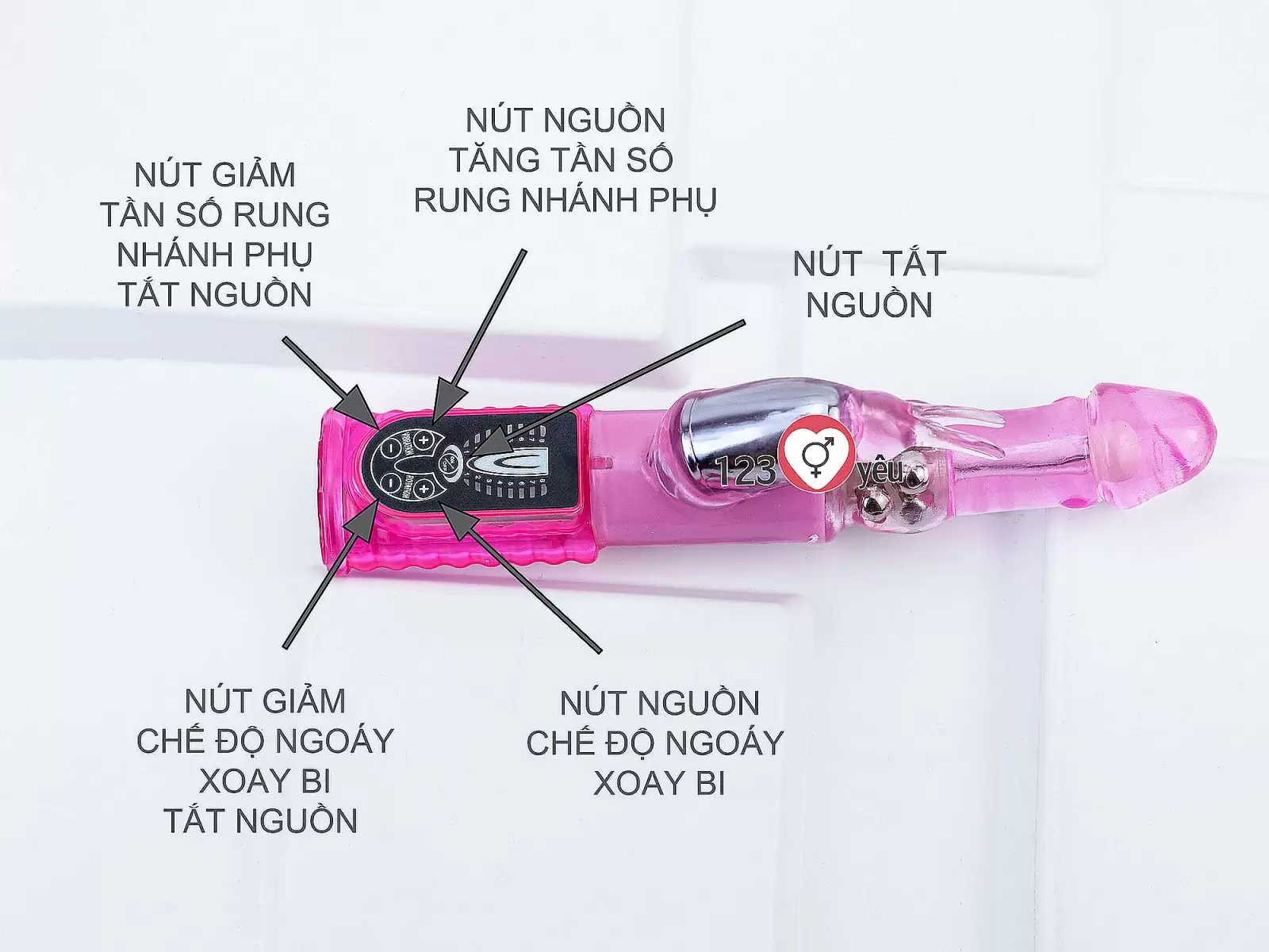 Dương vật giả có nhánh đa năng Lovely rung ngoáy xoay bi nhiều chế độ