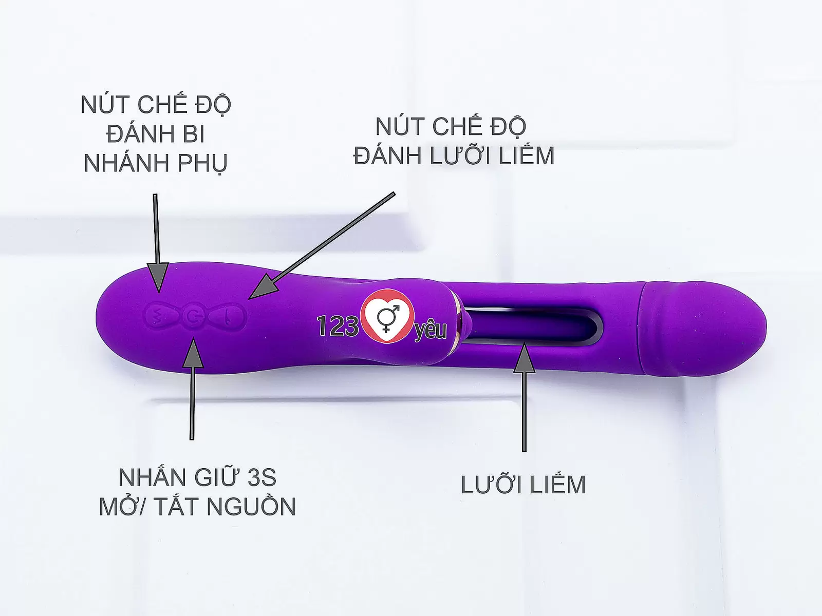 Máy massage lưỡi liếm đa năng có nhánh pin sạc