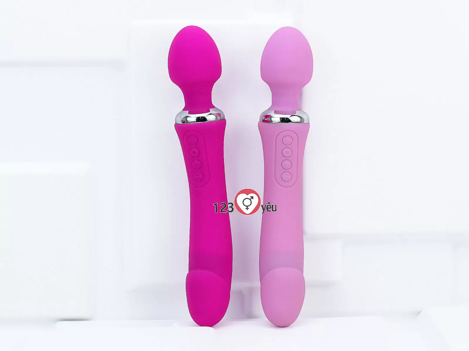 Máy mát xa điểm G phát nhiệt, rung 2 đầu Double End pin sạc