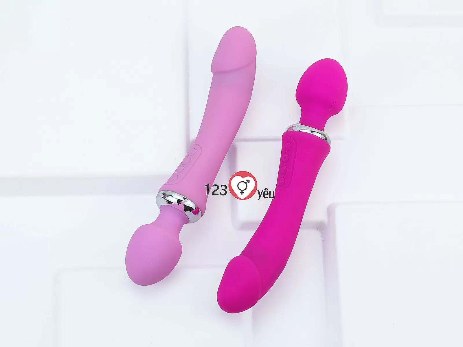 Máy mát xa điểm G phát nhiệt, rung 2 đầu Double End pin sạc