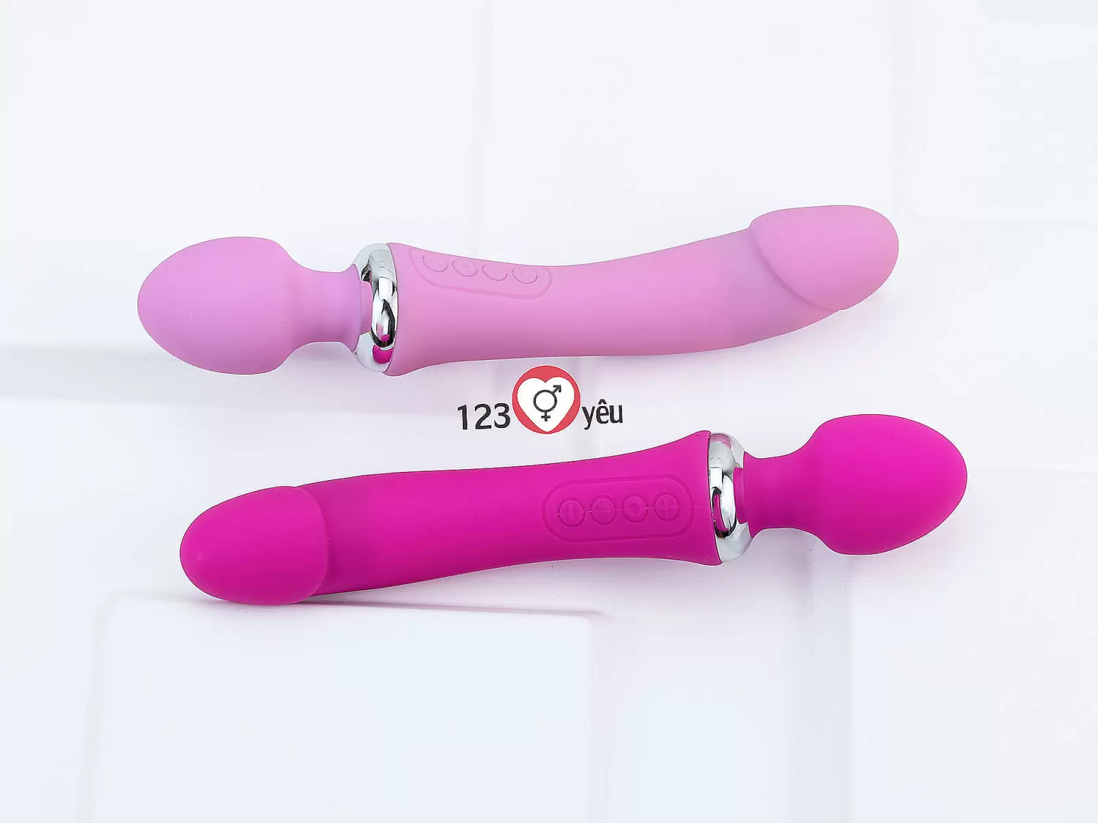 Máy mát xa điểm G phát nhiệt, rung 2 đầu Double End pin sạc