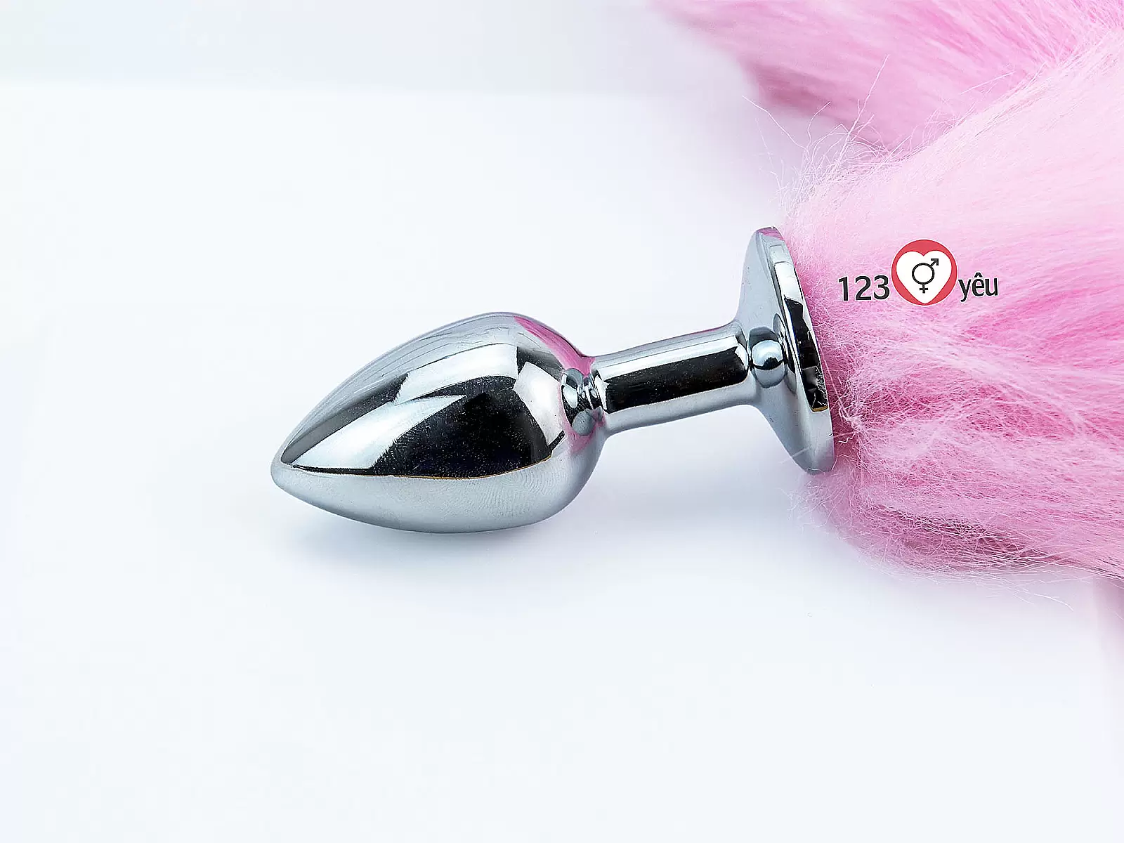 Dụng cụ kích thích hậu môn inox đuôi chồn hồng