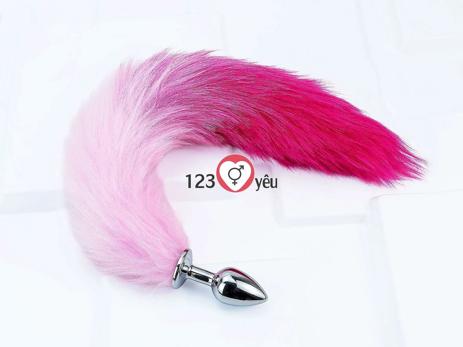 Dụng cụ kích thích hậu môn inox đuôi chồn hồng