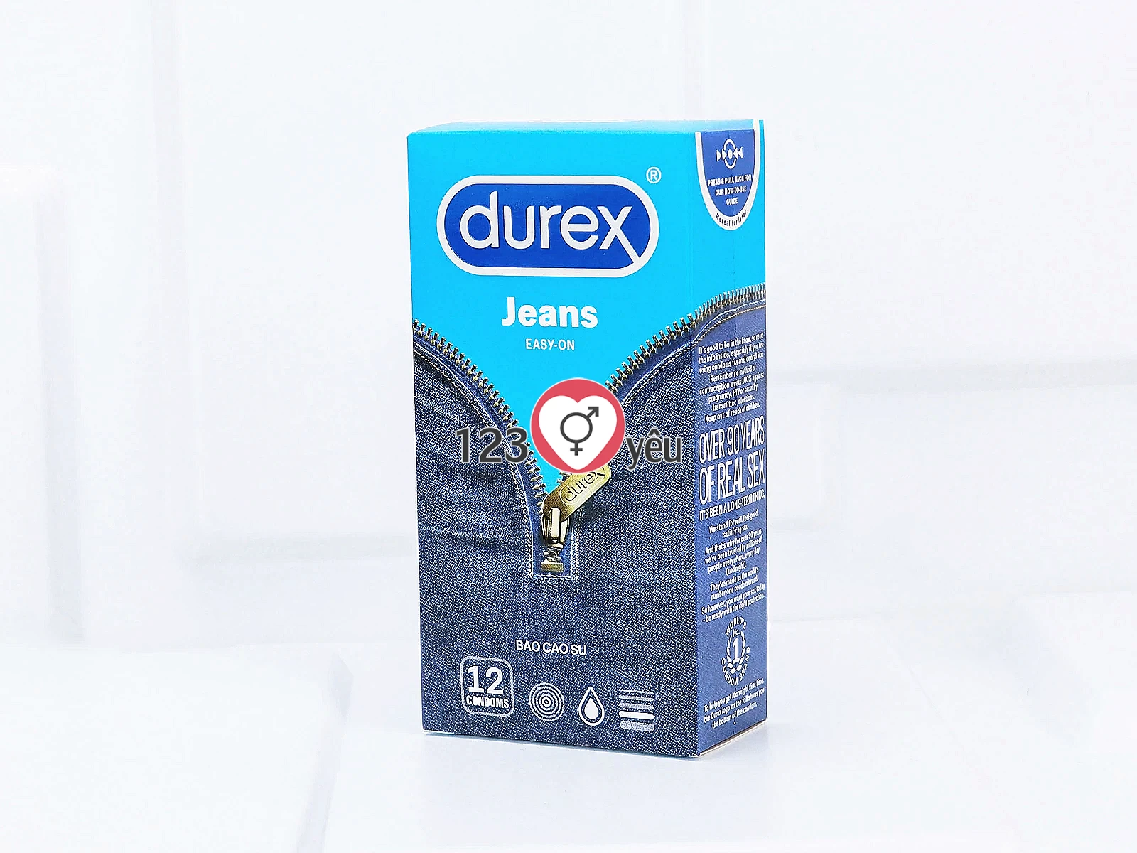 Bao cao su Durex Jeans Easy On giúp giảm ma sát, hỗ trợ cuộc yêu mượt mà