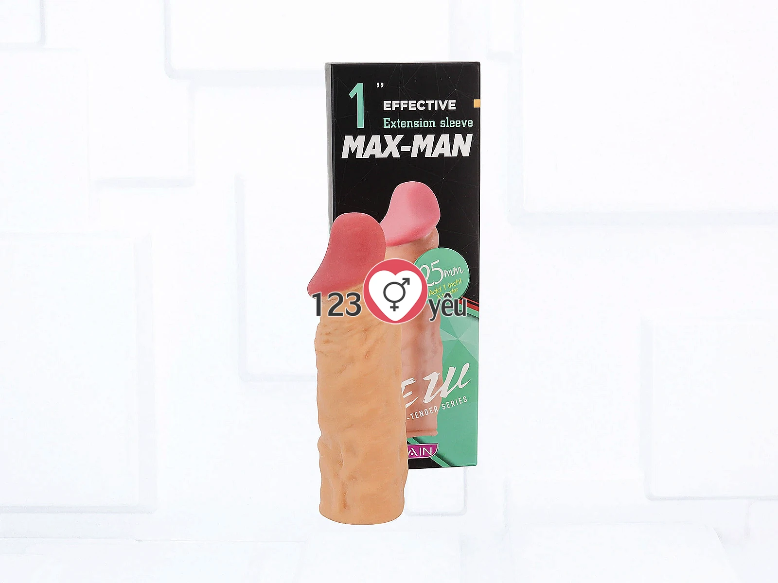 Bao cao su đôn dên Max Man 25mm tăng kích thước, gân nổi tăng ma sát