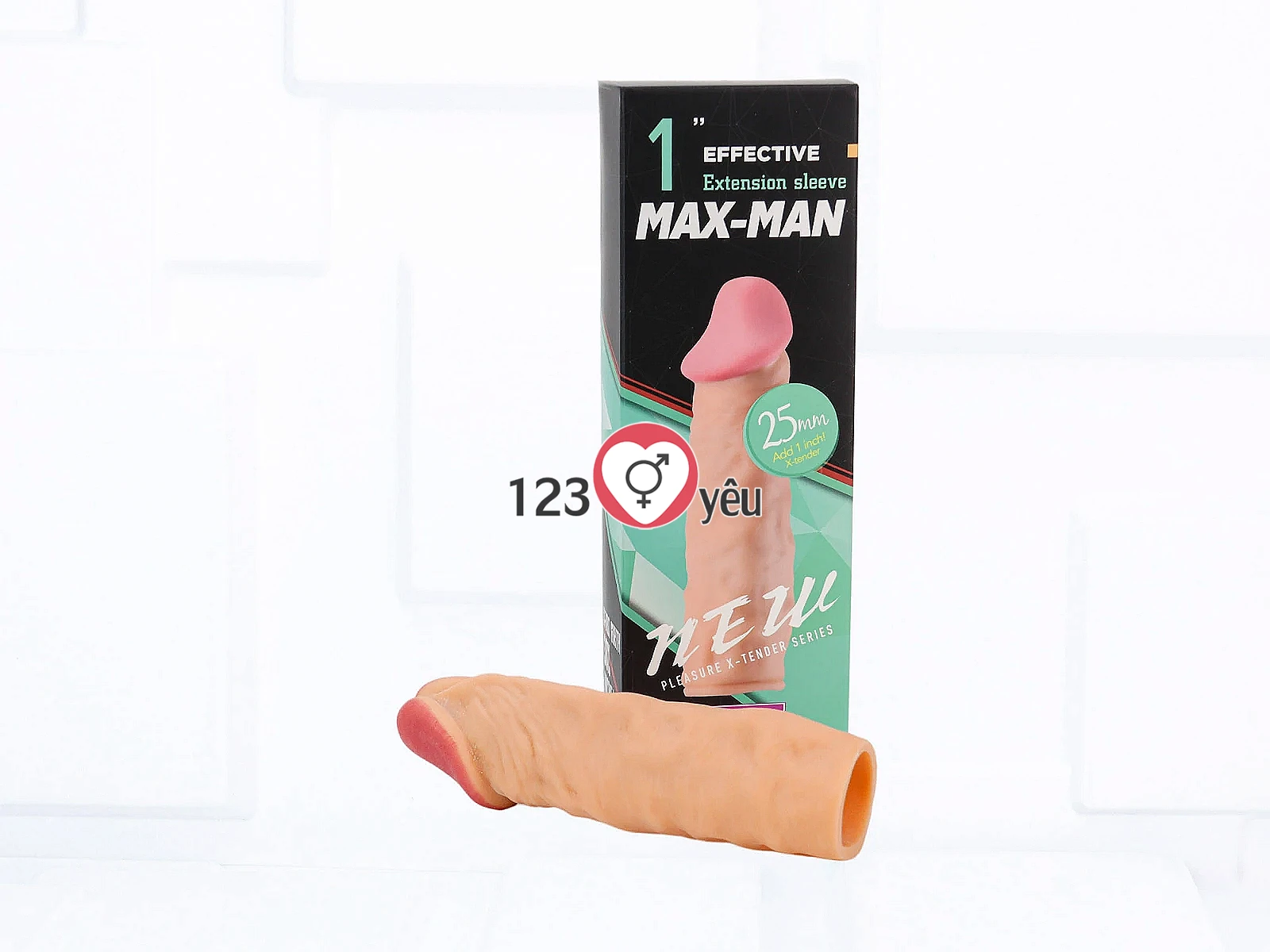 Bao cao su đôn dên Max Man 25mm tăng kích thước, gân nổi tăng ma sát