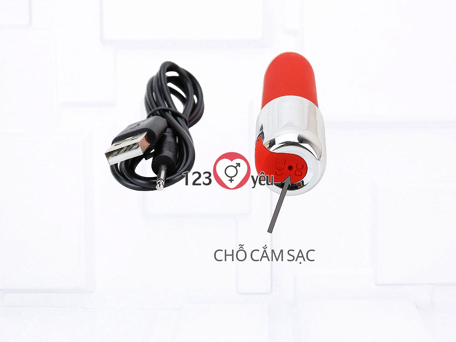 Trứng rung tình yêu hình thỏi son pin sạc